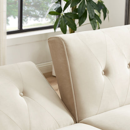 Canapé-lit futon moderne, canapé-lit convertible avec pieds fuselés en bois, 78,35 po, petit canapé à dossier divisé pour le salon