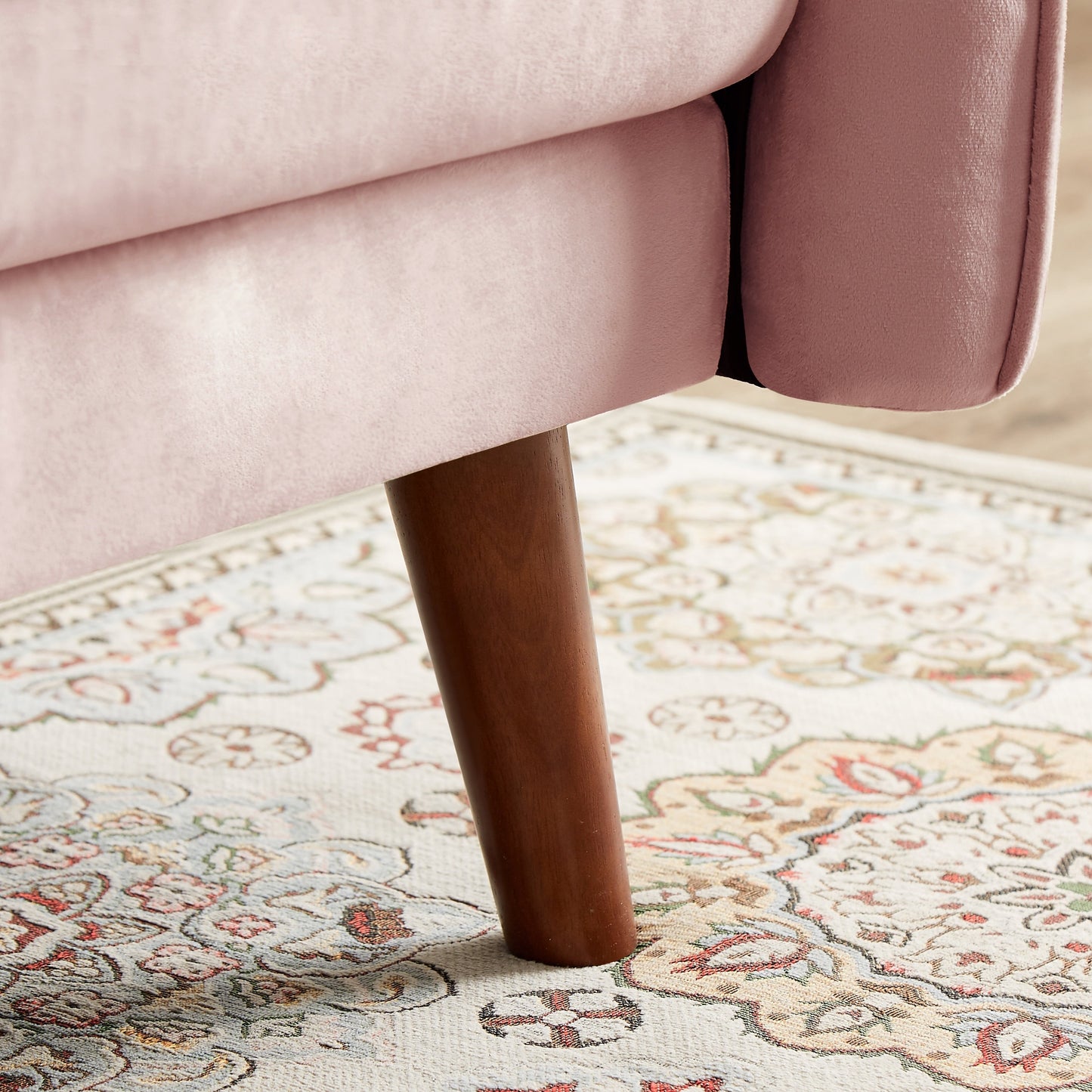 Canapé-lit futon moderne, canapé-lit convertible avec pieds fuselés en bois, 78,35 po, petit canapé à dossier divisé pour le salon