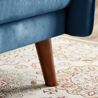 Canapé-lit futon moderne, canapé-lit convertible avec pieds fuselés en bois, 78,35 po, petit canapé à dossier divisé pour le salon