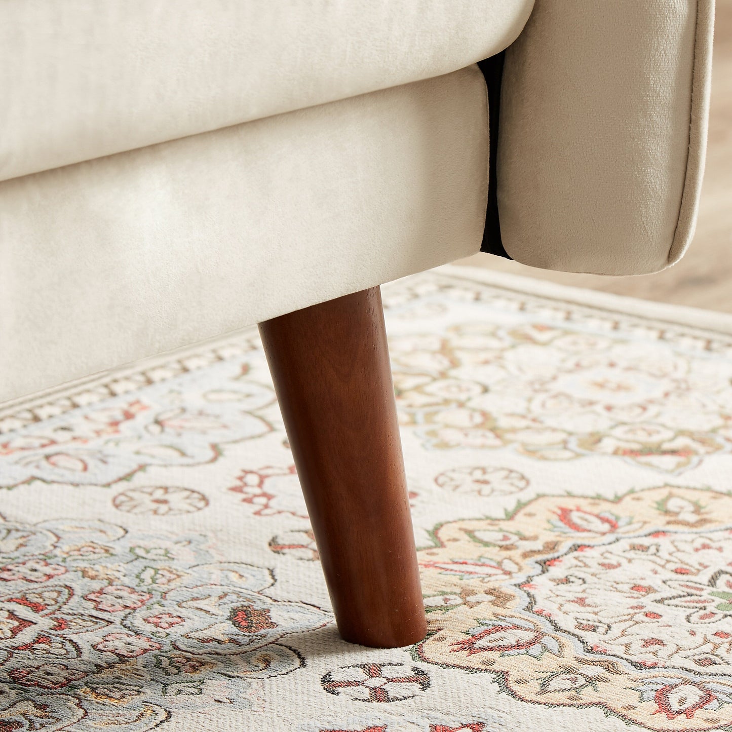 Canapé-lit futon moderne, canapé-lit convertible avec pieds fuselés en bois, 78,35 po, petit canapé à dossier divisé pour le salon