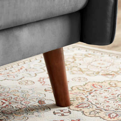 Canapé-lit futon moderne, canapé-lit convertible avec pieds fuselés en bois, 78,35 po, petit canapé à dossier divisé pour le salon