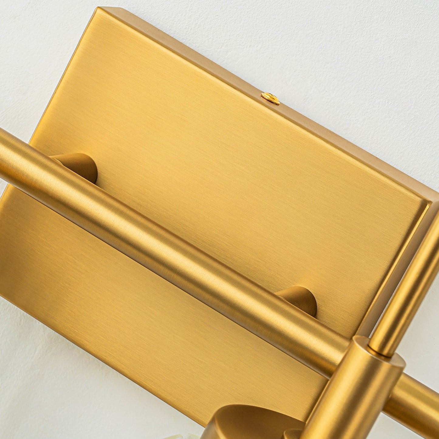 Applique murale moderne dorée à intensité variable, style cylindre glamour pour salle de bain, en cristal, pour vanité