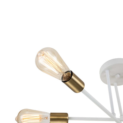 Plafonnier semi-encastré moderne en métal Sputnik de 6 lumières, 23,62 po
