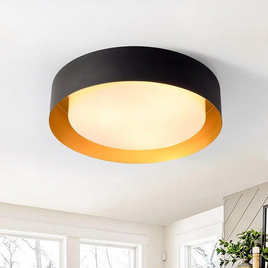 Plafonnier encastré moderne et minimaliste à 2, 3 ou 5 lumières avec abat-jour en métal