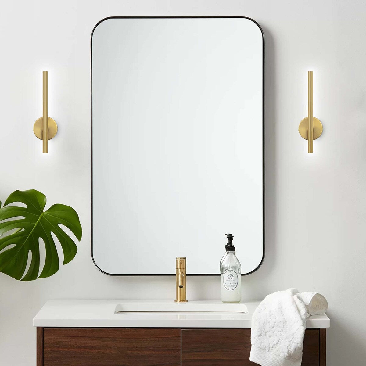 Applique murale moderne industrielle minimaliste en métal à LED intégrées à bande linéaire