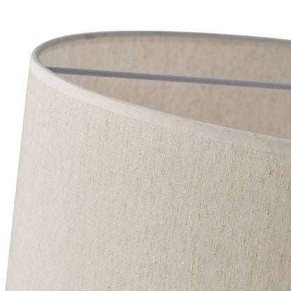 Suspension tambour moderne blanc cassé avec abat-jour en lin à deux niveaux