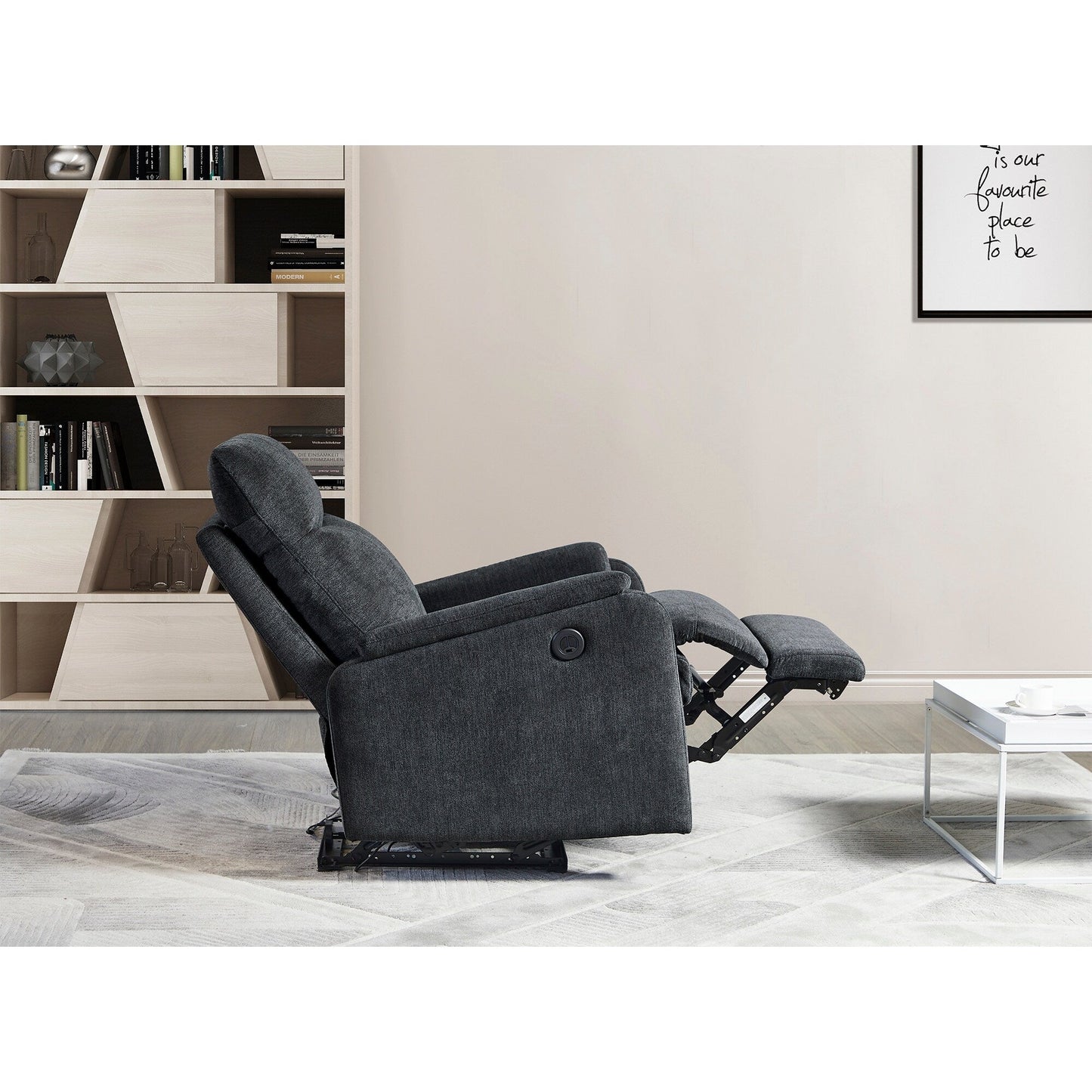 Fauteuil inclinable électrique moderne avec port USB, support complet pour la tête et les lombaires