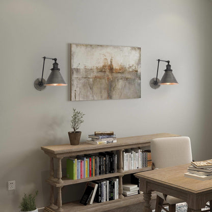 Lot de 2 appliques murales modernes à bras pivotant réglables et câblées