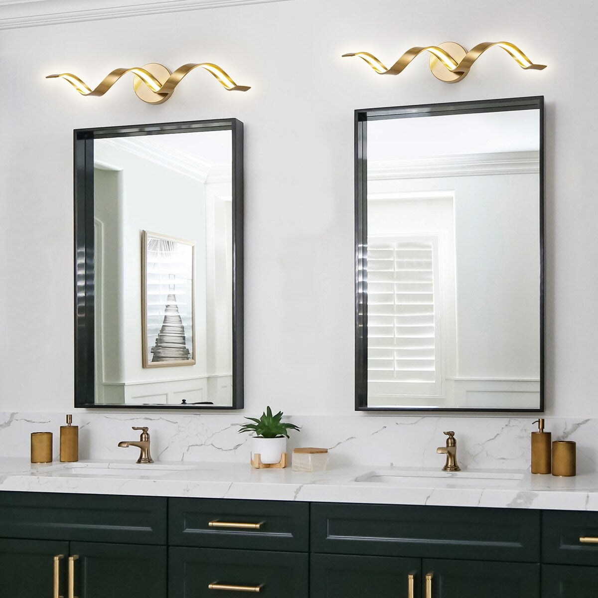 Applique murale à LED pour salle de bain, design spirale moderne, intensité variable