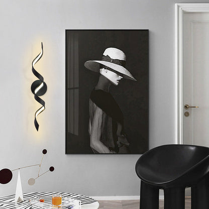 Applique murale à LED pour salle de bain, design spirale moderne, intensité variable