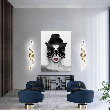 Applique murale à LED pour salle de bain, design spirale moderne, intensité variable