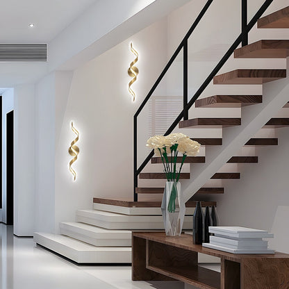 Applique murale à LED pour salle de bain, design spirale moderne, intensité variable