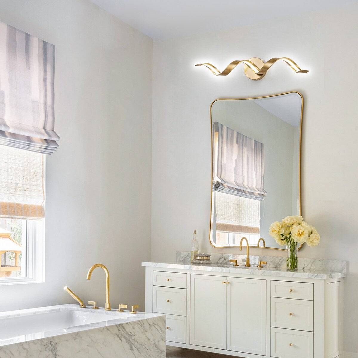 Applique murale à LED pour salle de bain, design spirale moderne, intensité variable