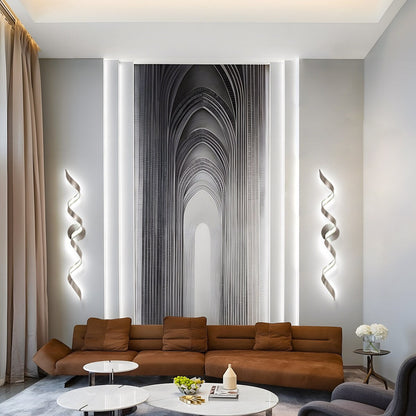 Applique murale à LED pour salle de bain, design spirale moderne, intensité variable