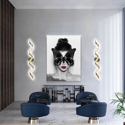 Applique murale à LED pour salle de bain, design spirale moderne, intensité variable