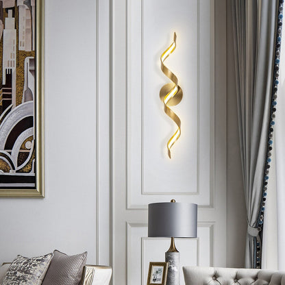 Applique murale à LED pour salle de bain, design spirale moderne, intensité variable