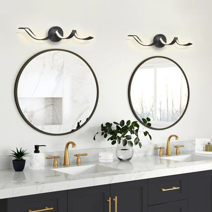 Applique murale à LED pour salle de bain, design spirale moderne, intensité variable