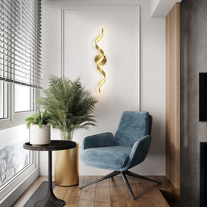 Applique murale à LED pour salle de bain, design spirale moderne, intensité variable