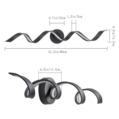 Applique murale à LED pour salle de bain, design spirale moderne, intensité variable