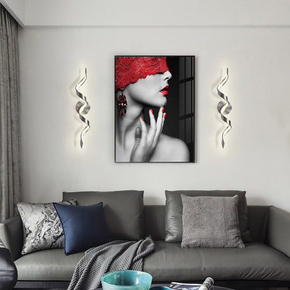 Applique murale à LED pour salle de bain, design spirale moderne, intensité variable