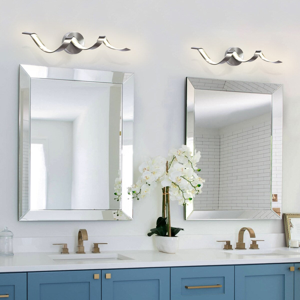 Applique murale à LED pour salle de bain, design spirale moderne, intensité variable