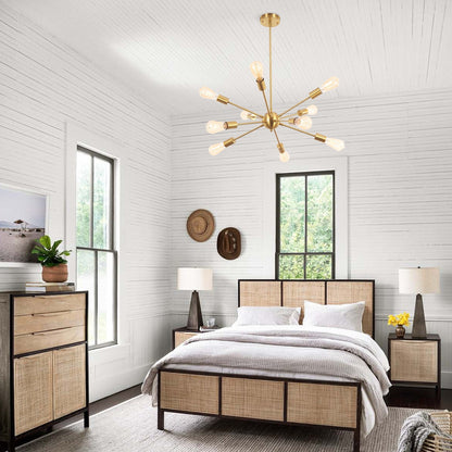 Lustre moderne Spoutnik à 10 lumières réglables pour cuisine, salle à manger, salon, chambre à coucher - N/A