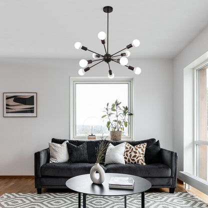 Lustre moderne Spoutnik à 10 lumières réglables pour cuisine, salle à manger, salon, chambre à coucher - N/A