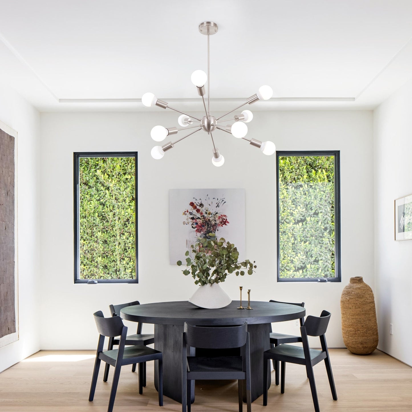 Lustre moderne Spoutnik à 10 lumières réglables pour cuisine, salle à manger, salon, chambre à coucher - N/A