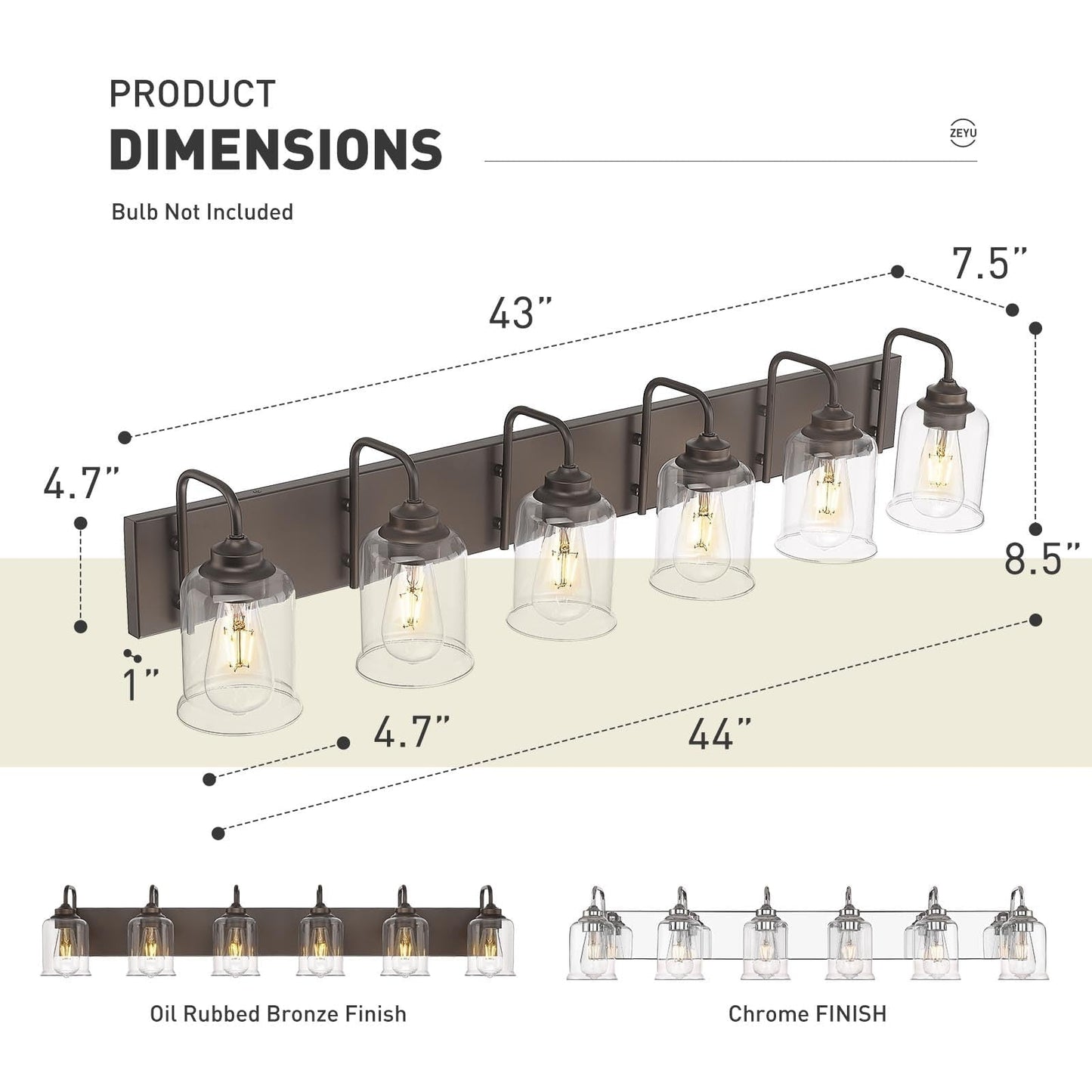 Éclairage de vanité moderne à 3, 4, 5 ou 6 lumières pour miroir de salle de bain