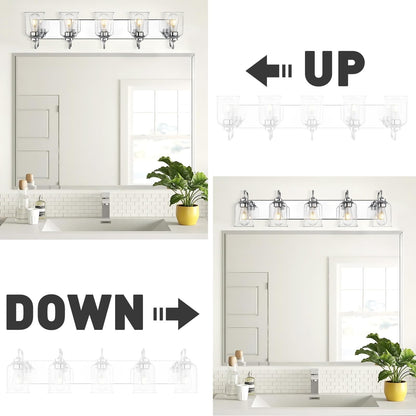 Éclairage de vanité moderne à 3, 4, 5 ou 6 lumières pour miroir de salle de bain