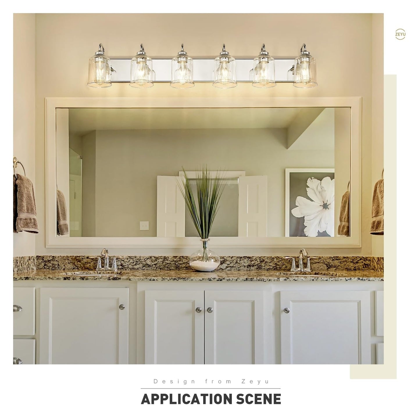 Éclairage de vanité moderne à 3, 4, 5 ou 6 lumières pour miroir de salle de bain