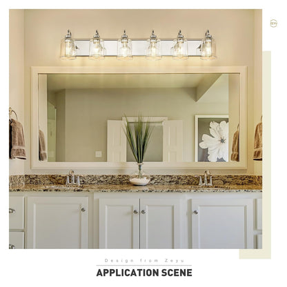 Éclairage de vanité moderne à 3, 4, 5 ou 6 lumières pour miroir de salle de bain