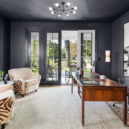 Plafonnier semi-encastré Spoutnik noir/doré pour salon, cuisine, bureau, chambre à coucher, hall d'entrée