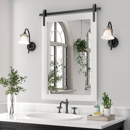 Miroirs muraux modernes, miroir rectangulaire avec cadre en bois, miroir de salle de bain, miroir de grange, miroir de porte de grange avec plusieurs tailles