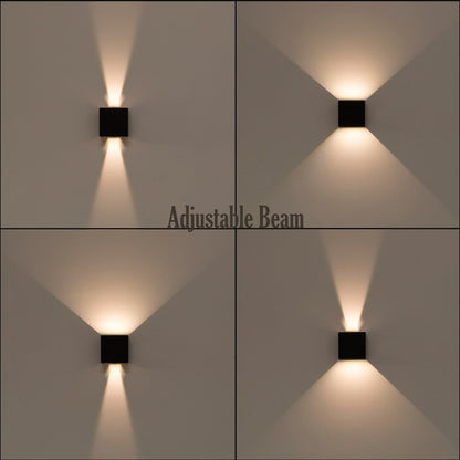 Applique murale LED moderne et étanche en aluminium avec faisceau réglable, 10 W, 4 000 K, blanc froid, pour intérieur et extérieur