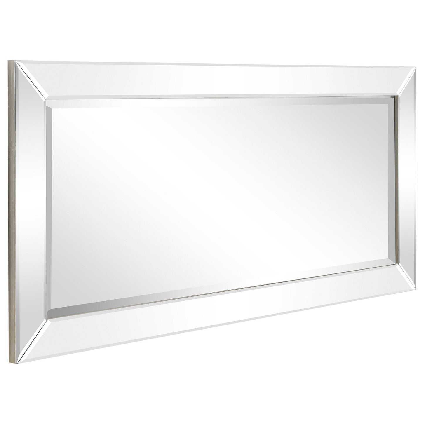 Miroir mural rectangulaire biseauté transparent HD pour salle de bain, coiffeuse et chambre à coucher, 3 tailles
