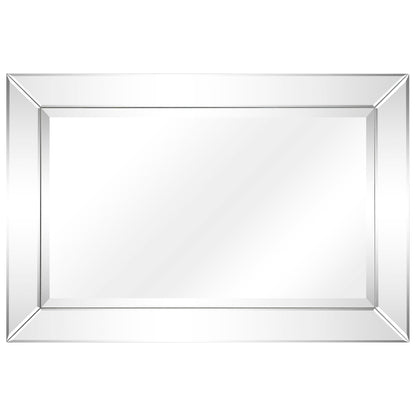 Miroir mural rectangulaire biseauté transparent HD pour salle de bain, coiffeuse et chambre à coucher, 3 tailles