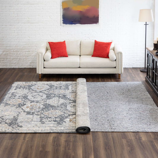 Sous-tapis antidérapant Mohawk Home, coussin en feutre réversible de 9,5 mm d'épaisseur - Gris