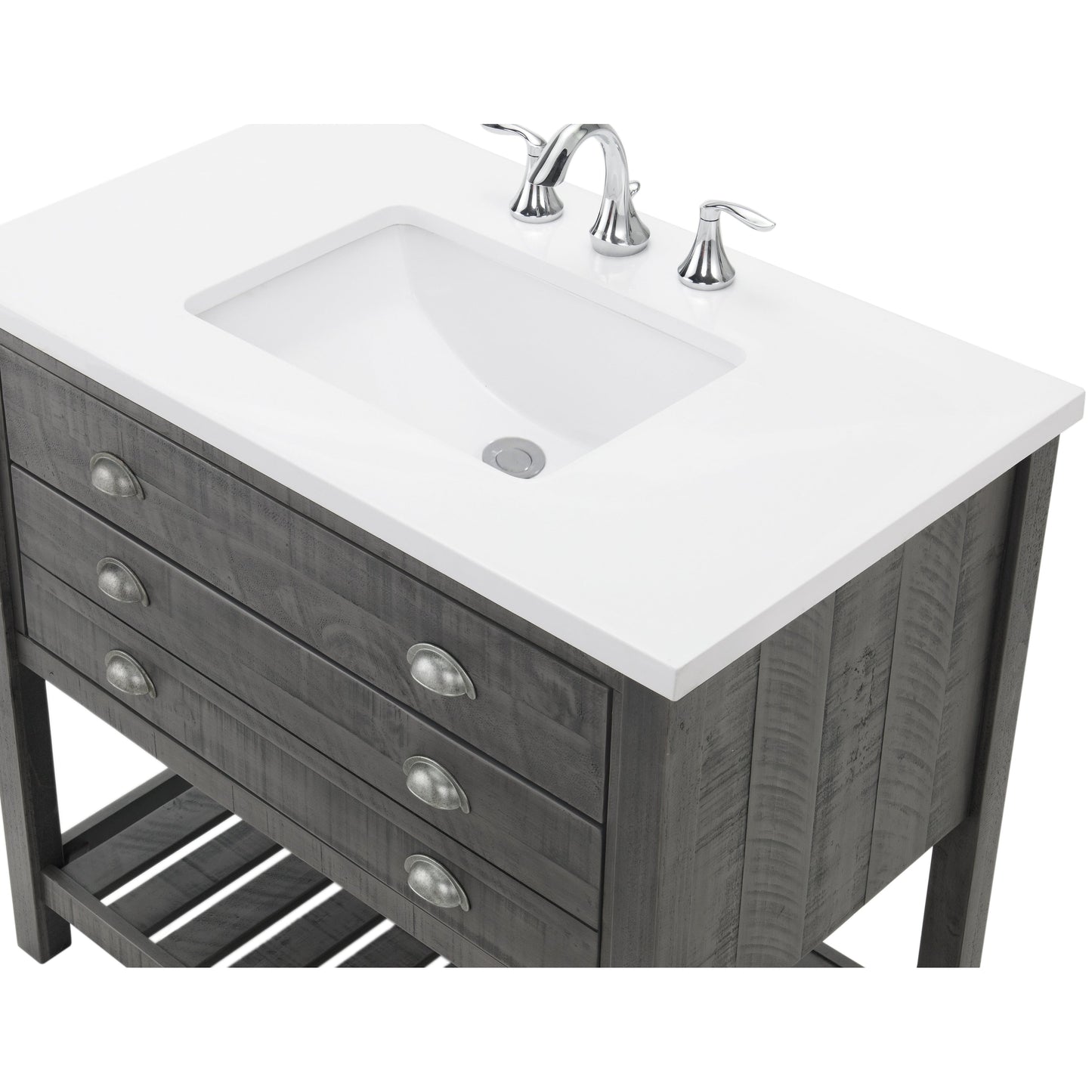 Meuble-lavabo simple de style ferme Monterey 37 avec dessus