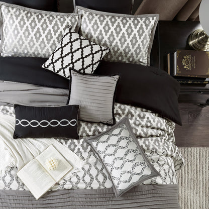 Ensemble de couette géométrique de luxe Nanshing Calvin 10 pièces