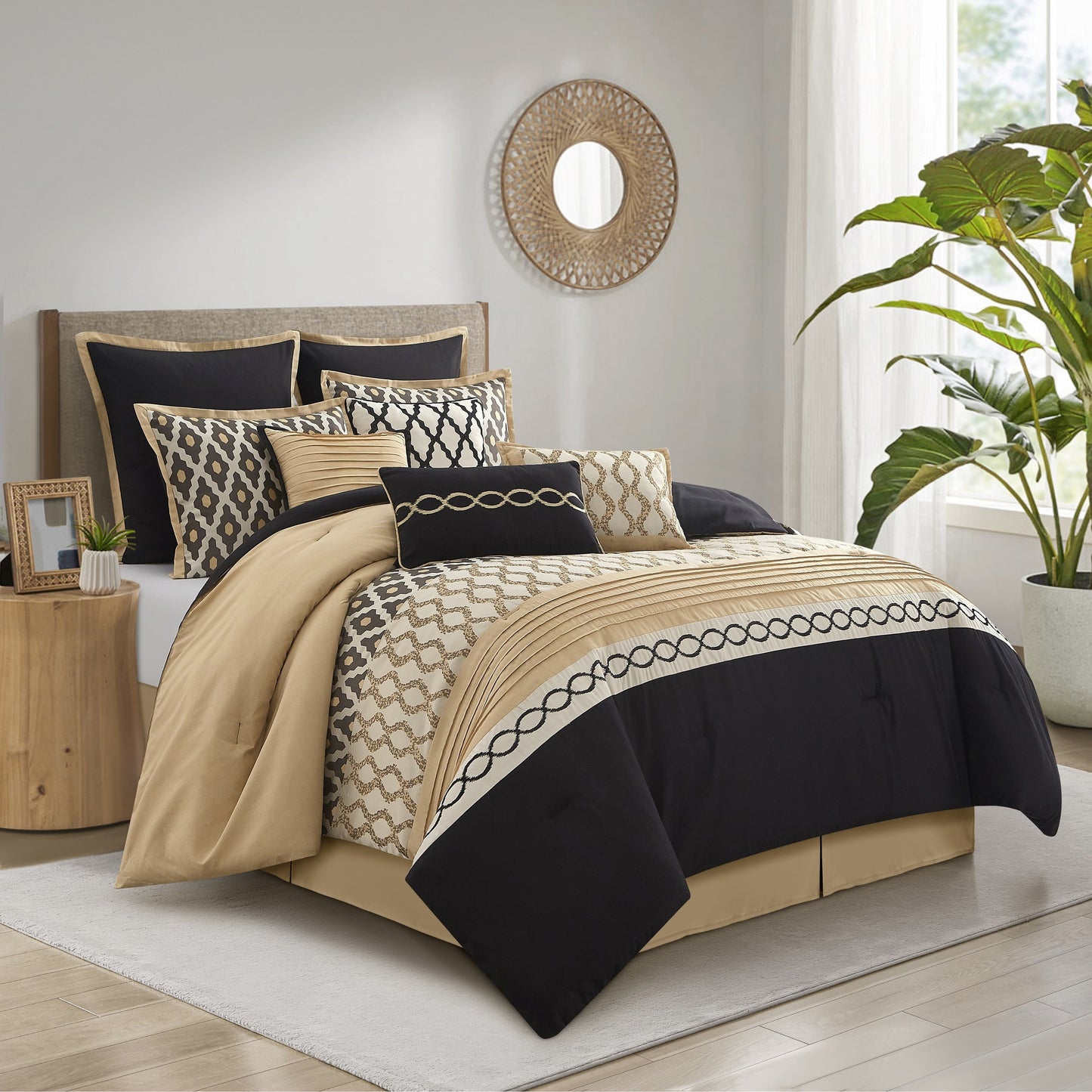 Ensemble de couette géométrique de luxe Nanshing Calvin 10 pièces