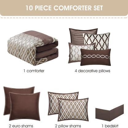 Ensemble de couette géométrique de luxe Nanshing Calvin 10 pièces