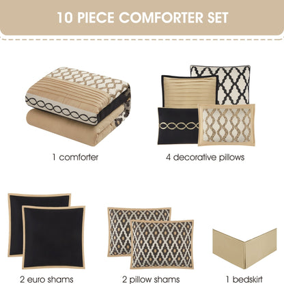 Ensemble de couette géométrique de luxe Nanshing Calvin 10 pièces