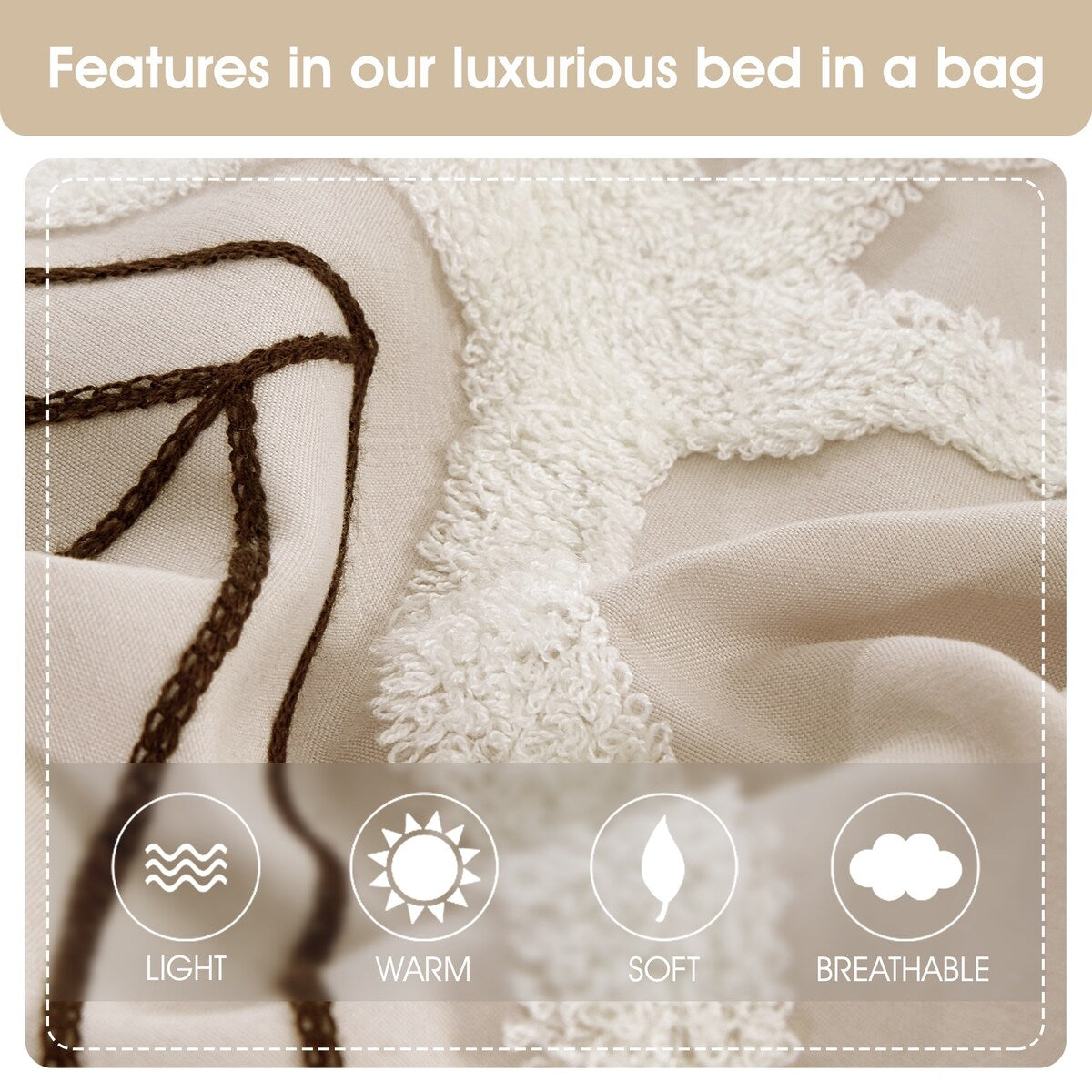 Parure de lit Nanshing Corina 7 pièces en tissu éponge brodé