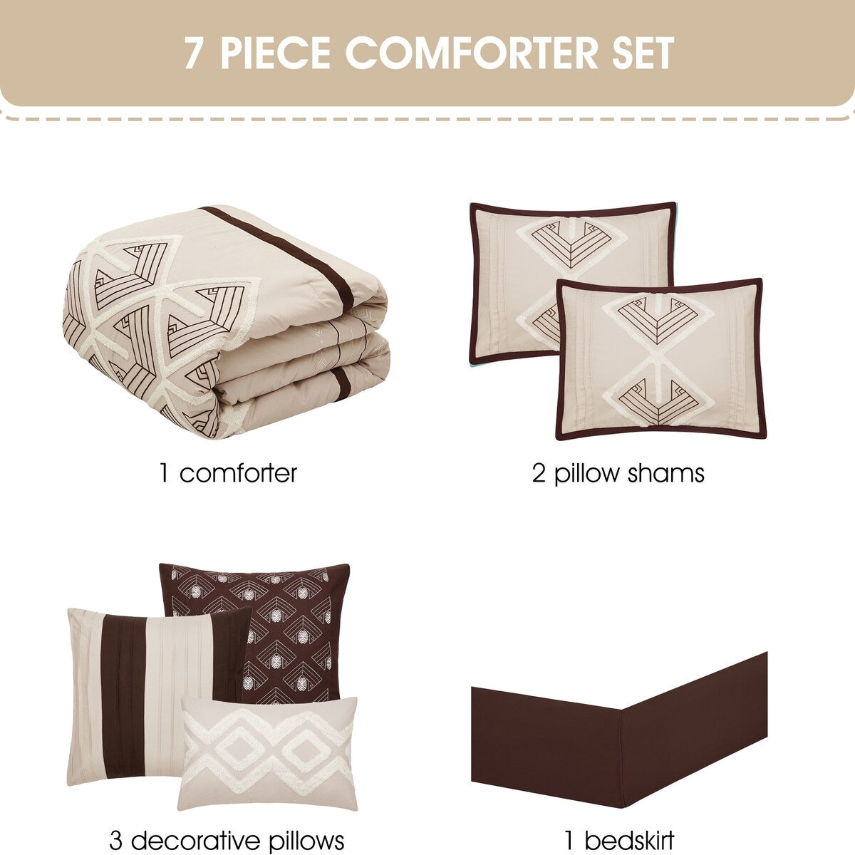 Parure de lit Nanshing Corina 7 pièces en tissu éponge brodé