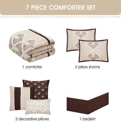 Parure de lit Nanshing Corina 7 pièces en tissu éponge brodé