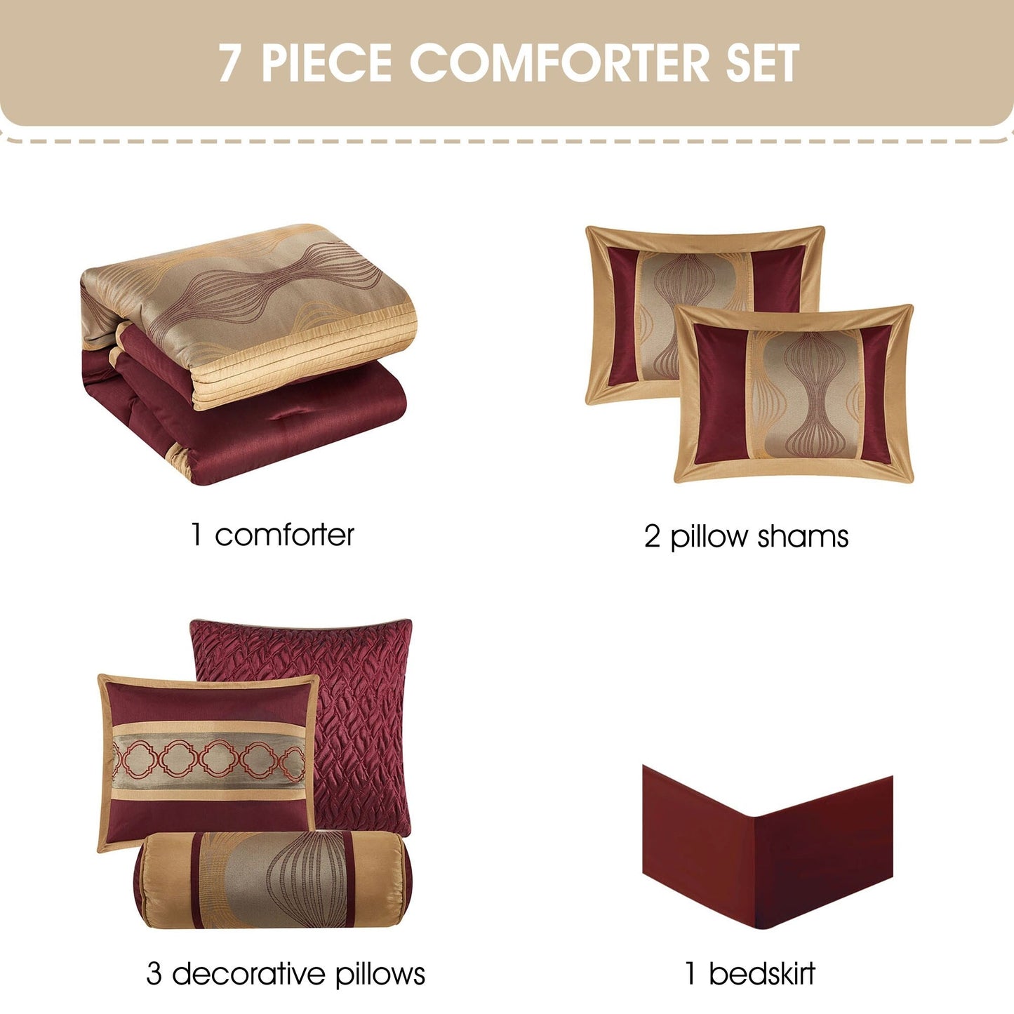 Ensemble de couette géométrique moderne Nanshing Daniella 7 pièces