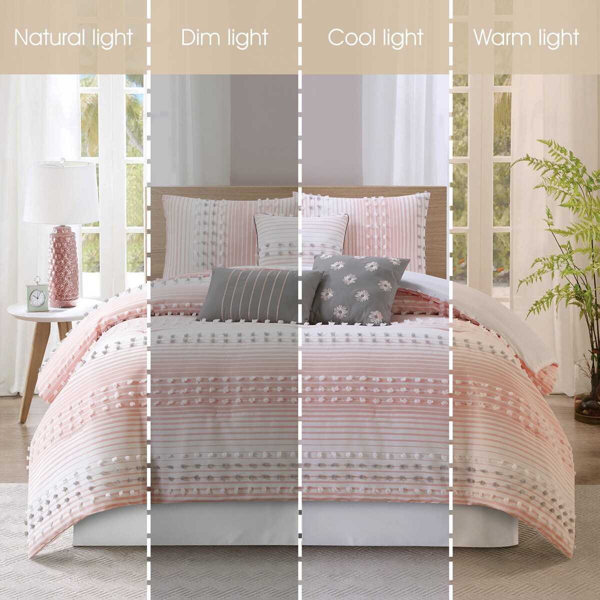 Parure de couette moderne à rayures Nanshing Jessy, 7 pièces