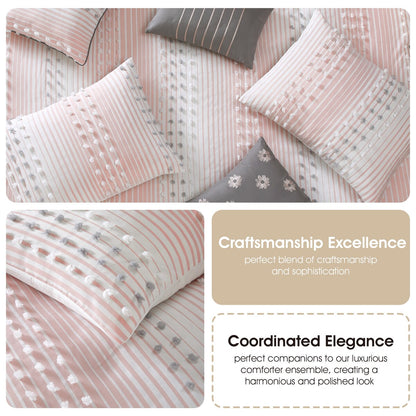 Parure de couette moderne à rayures Nanshing Jessy, 7 pièces