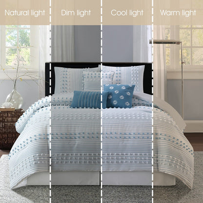 Parure de couette moderne à rayures Nanshing Jessy, 7 pièces